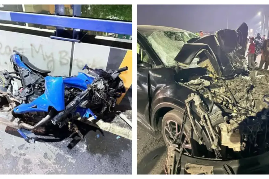 ফ্লাইওভারে গাড়ির সঙ্গে মোটরসাইকেলের সংঘর্ষ, নিহত ২