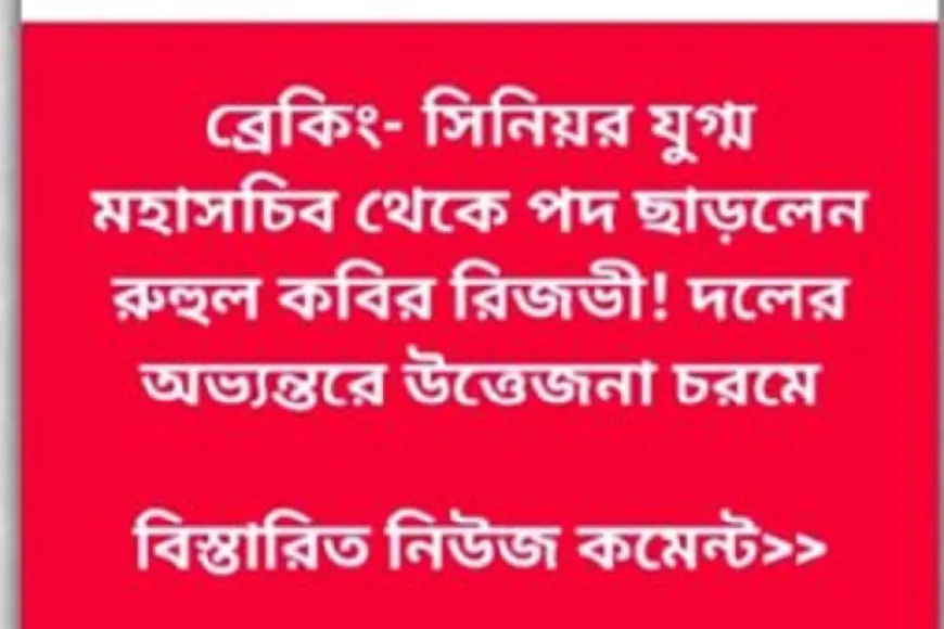 বিএনপি থেকে রুহুল কবির রিজভীর পদত্যাগ, সত্যতা যা জানা গেল