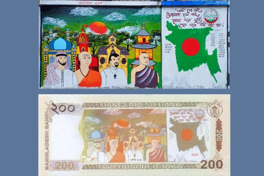 দুইশত টাকার নতুন নোটে স্থান পেল যবিপ্রবি শিক্ষার্থীদের আঁকা গ্রাফিতি