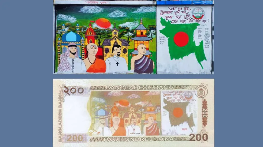 দুইশত টাকার নতুন নোটে স্থান পেল যবিপ্রবি শিক্ষার্থীদের আঁকা গ্রাফিতি