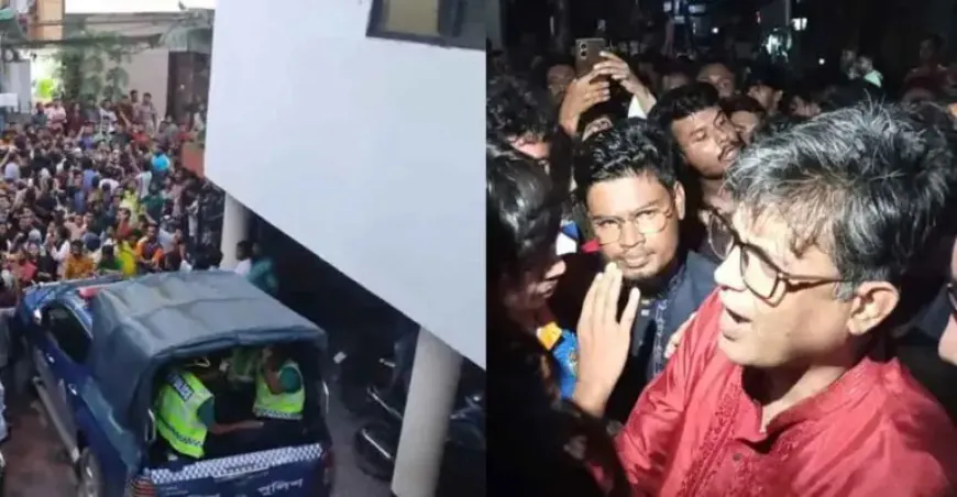কেএমপি কমিশনারের পদত্যাগ দাবিতে প্রেস সচিবের কাছে আন্দোলনকারীরা