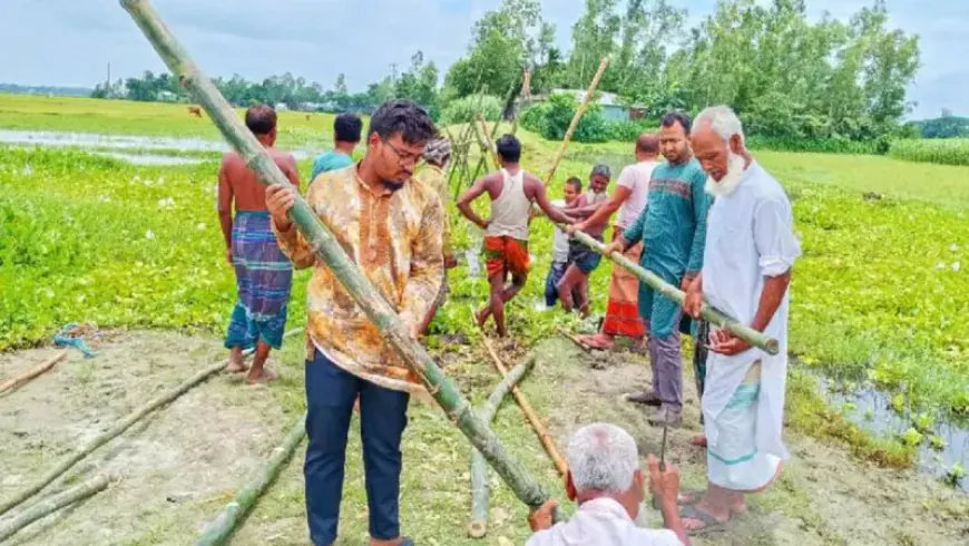 ছাত্রশিবিরের উদ্যোগে বাঁশের সাঁকো নির্মাণ, চার হাজার মানুষের কষ্ট লাঘব