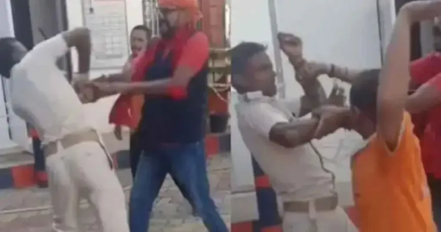 পেট্রল পাম্পকর্মীকে এক থাপ্পড় মেরে সাত থাপ্পড় খেলেন পুলিশ কর্মকর্তা